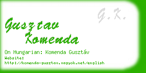 gusztav komenda business card